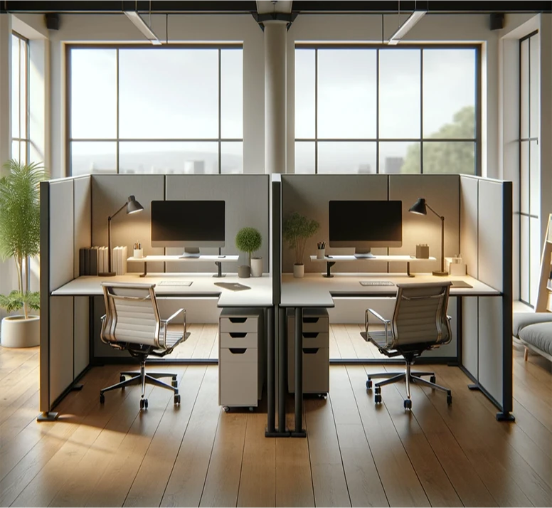 Offices separated with acoustic partition walls